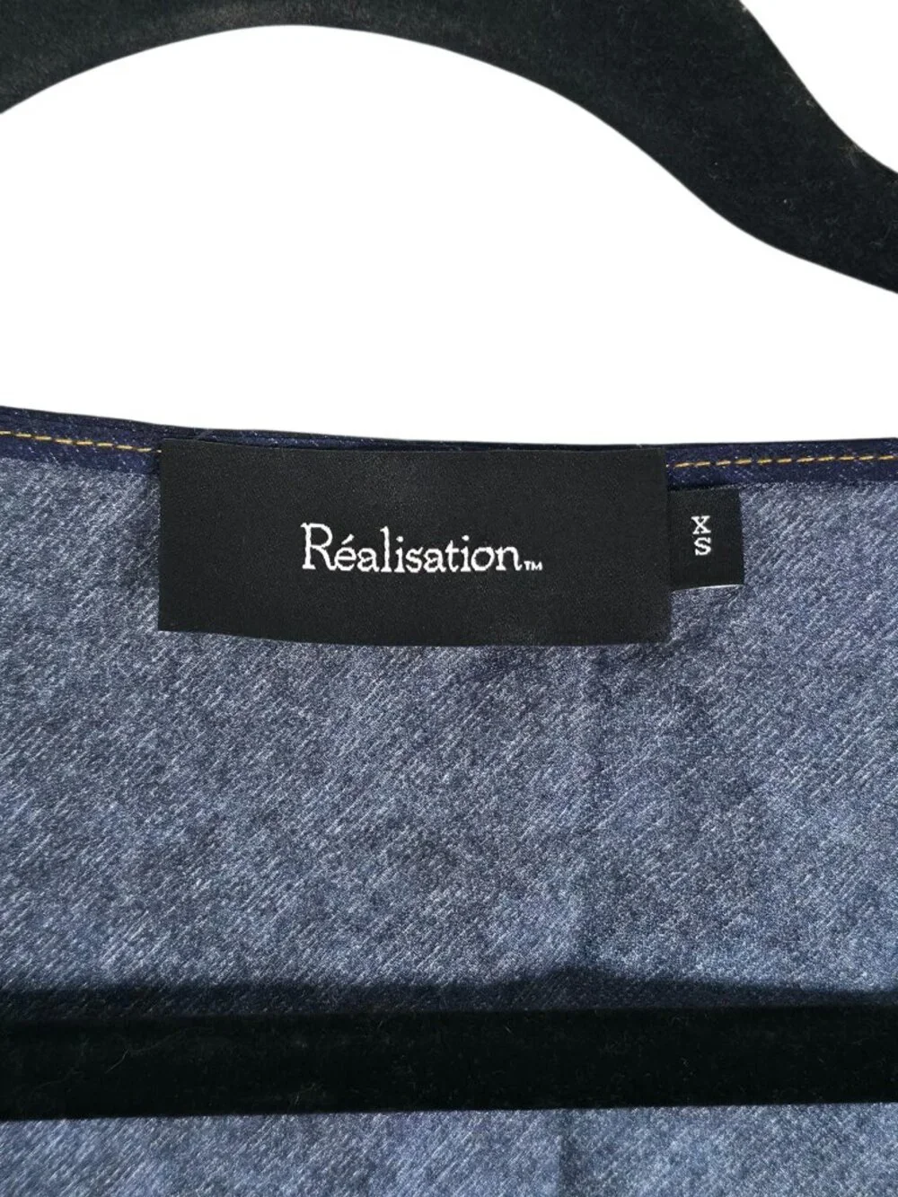 Realisation Par The Odilia Dress Dark Denim Blue Long Sleeve Silk Maxi Size XS